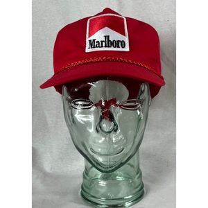 Vintage Marlboro Logo Red Snapback Hat Cap